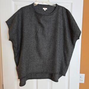 Cuyana Size Regular Gray Oversized 100% Baby Alpaca Sweater Poncho Top Size sm